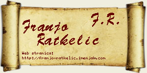 Franjo Ratkelić vizit kartica